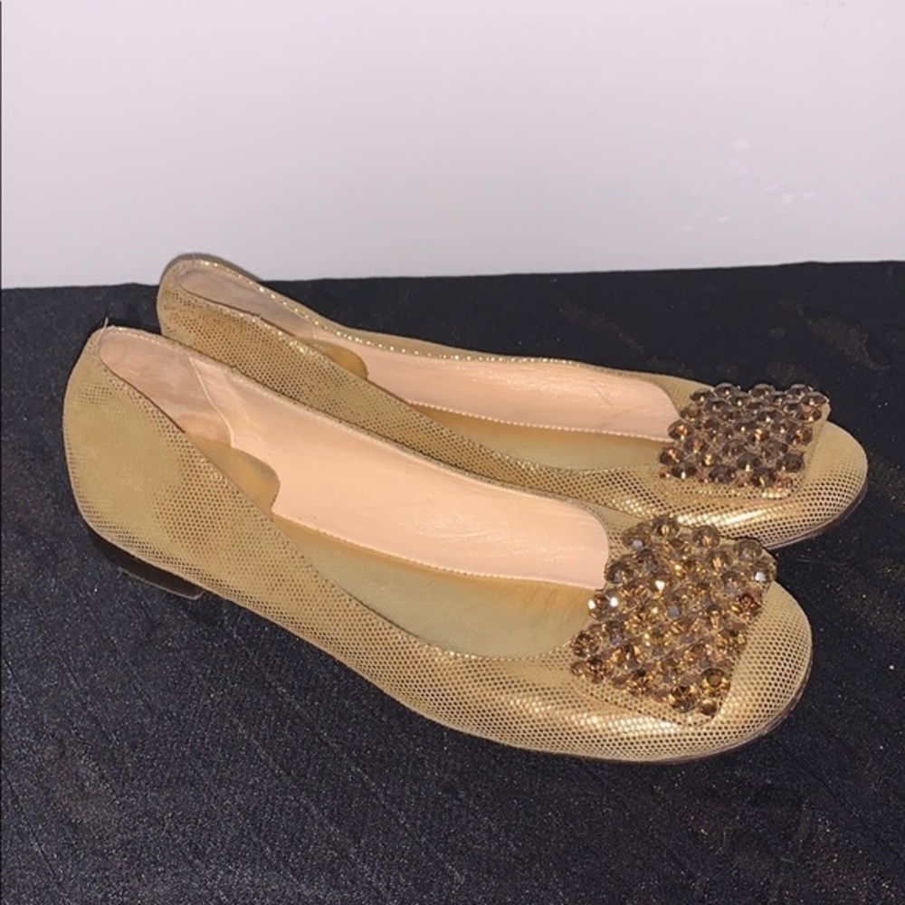 Gold Kate Spade Ballet Flats with Embellishment